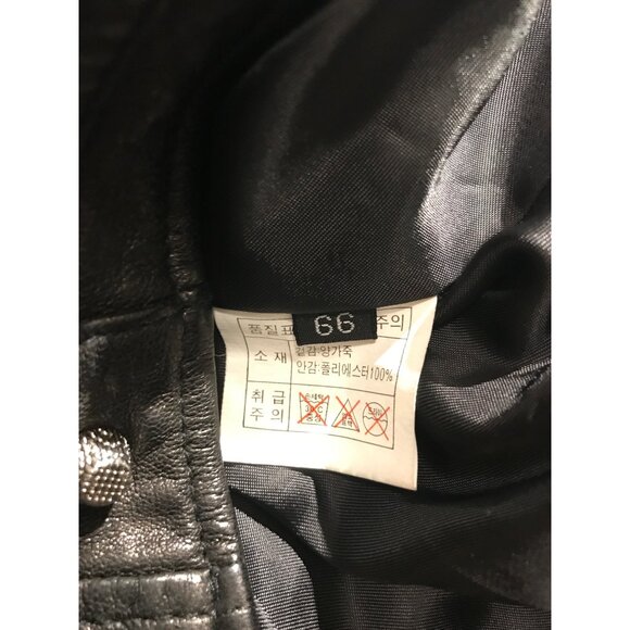 Women's Black Textured Leather Asian Styled Multi Zipper Y2K Motorcycle Jacket - Picture 3 of 7